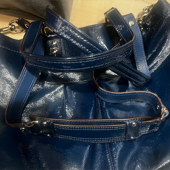 Coach Patent Leather Ashley Carryall in Cobalt Blue - Picture 3 of 12